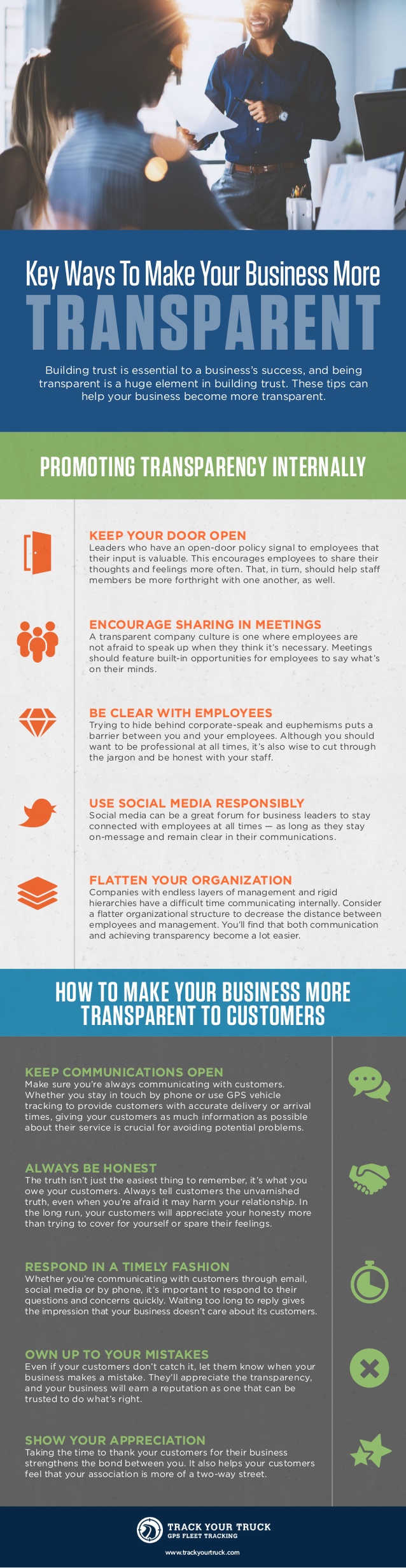 This infographic provides practical advice on how to make your business more transparent internally and externally