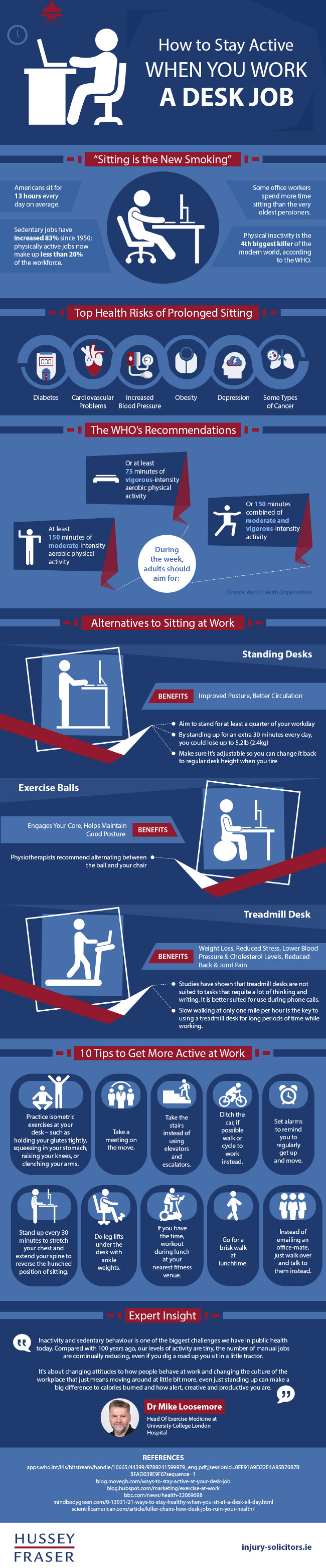 How to Stay Active When You Work A Desk Job [Infographic]