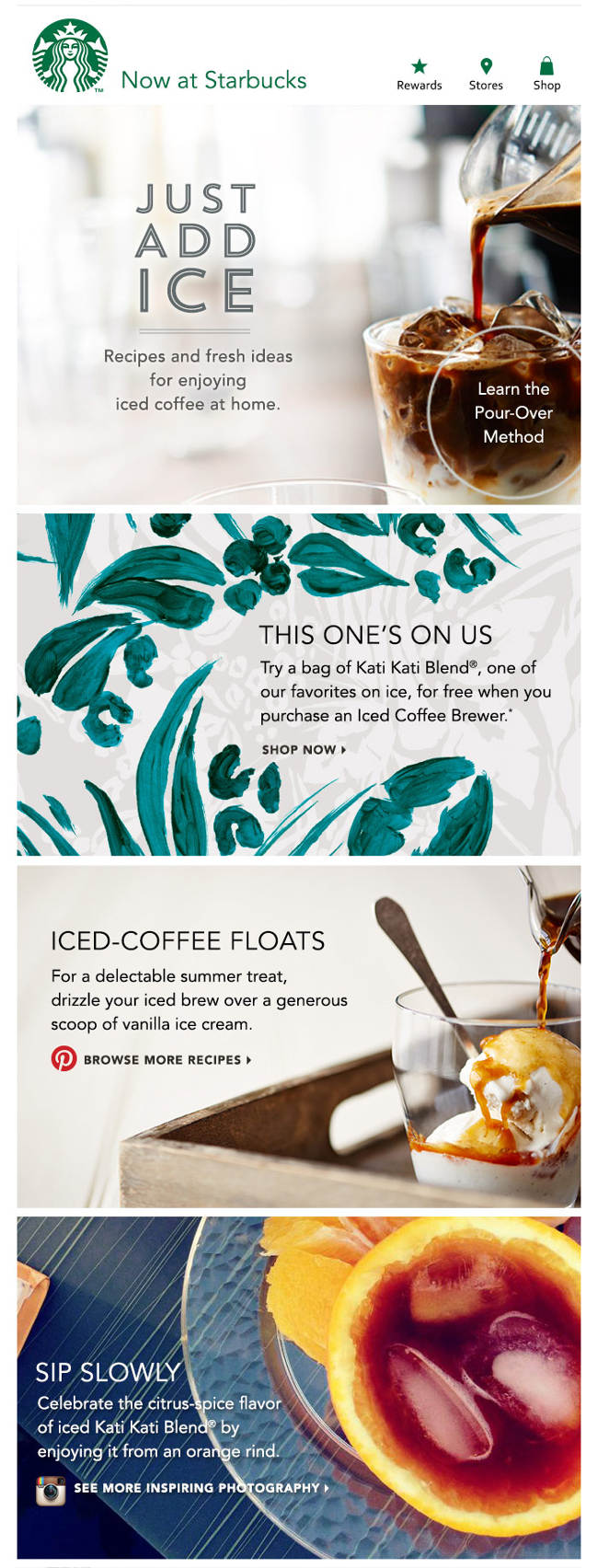 Starbucks newsletter layout examples
