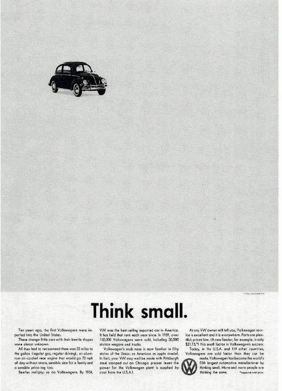 5 of the Best Marketing Campaigns and Outdoor Banners in History - Volkswagen Think Small