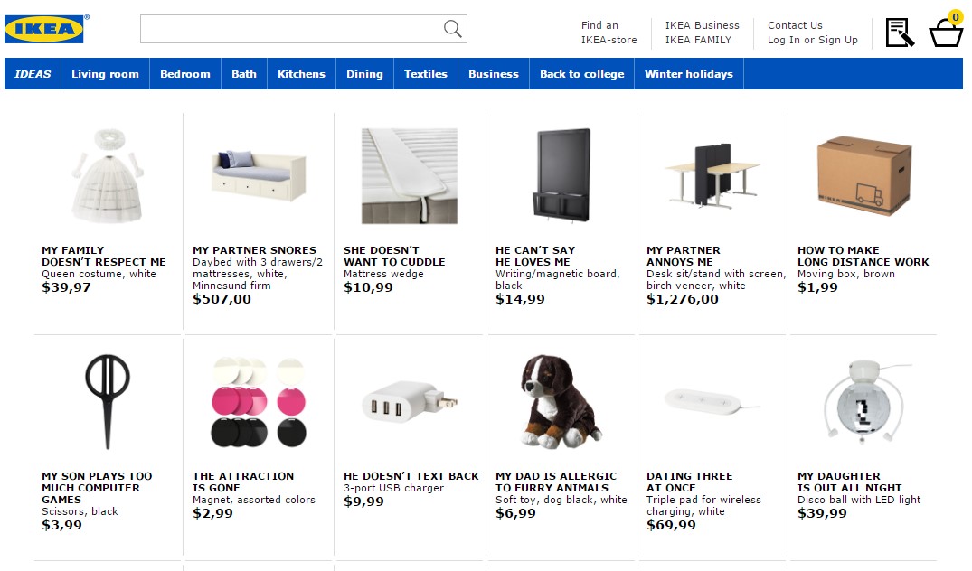 Ikea retitles products for their SEO retail therapy campaign