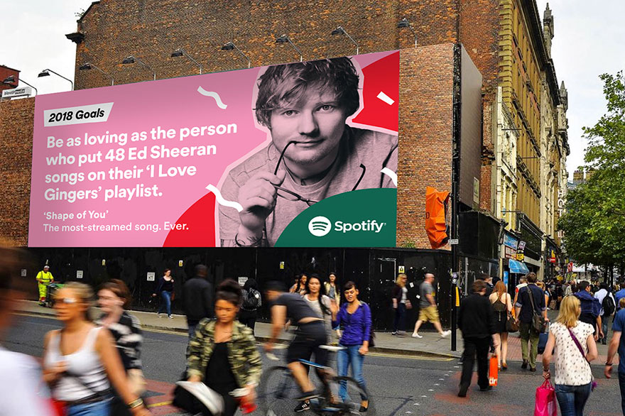 2018 Goals Spotify DOOH campaign - Ed Sheeran