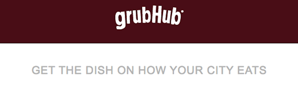 grubHub using a colorful gif to get the attention of readers in its email newsletter