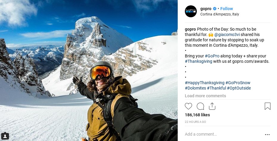 GoPro encourages their online community to share their own content