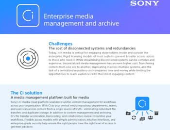 Sony-Sony Ci Media Cloud – Enterprise Media Management and Archive