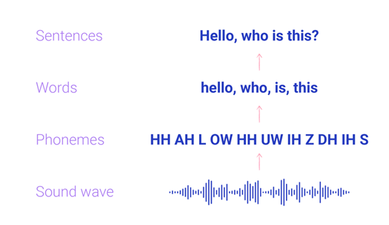 Visual showing how speech recognition works