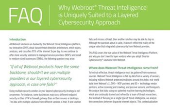 Webroot Why Webroot Threat Intelligence is Suited to a Layered Cybersecurity Approach