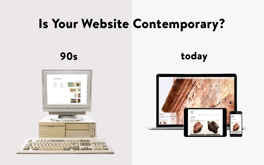 A 90s website versus today's modern website