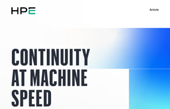 HPE - Continuity at machine speed: a quick guide for business decision makers