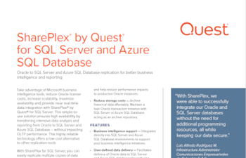 SharePlex® by Quest® for SQL Server and Azure SQL Database