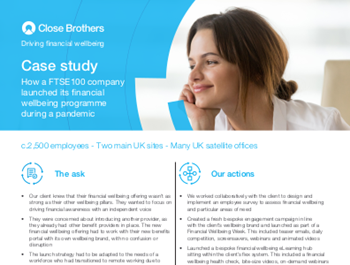 close brothers Launching Financial Wellbeing During a Pandemic