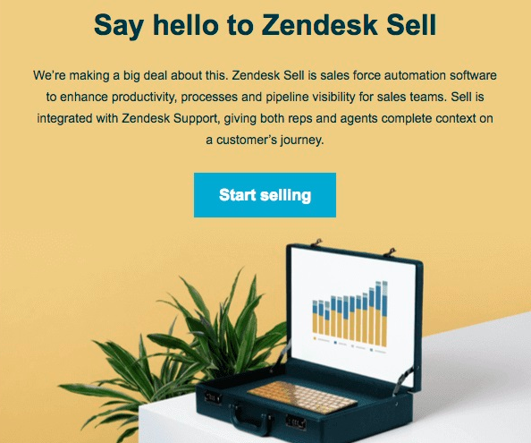 Clear CTA in Zendesk Sell email