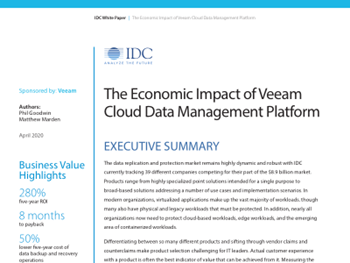 Veeam IDC Economic Impact Review: Veeam Cloud Data Management