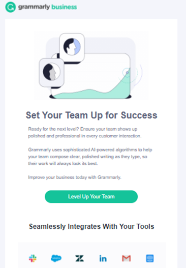 Grammarly upsell email example