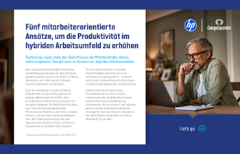 HP|Computacenter - Fünf mitarbeiterorientierte Ansätze zur Steigerung der Produktivität