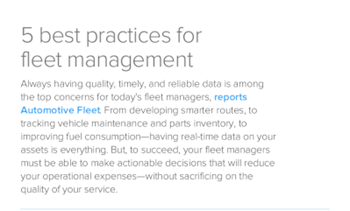 Infor 5 Best Practices for Fleet Management