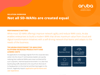 Aruba - Not all SD-WANs are Created Equal