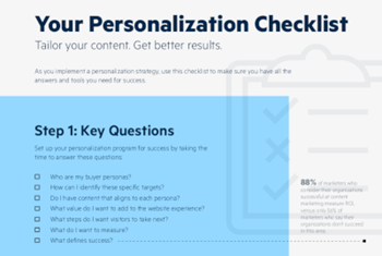 Progress Your Personalization Checklist