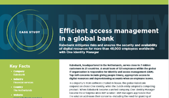 One Identity Efficient access management in a global bank 
