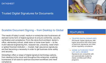 GlobalSign Trusted Digital Signatures for Documents
