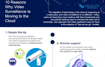 10 Reasons Why Video Surveillance Is Moving to the Cloud