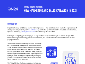 on24 Virtual Selling Playbook: How Marketing and Sales Can Align In 2021