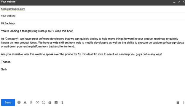 Example of a short but detailed email