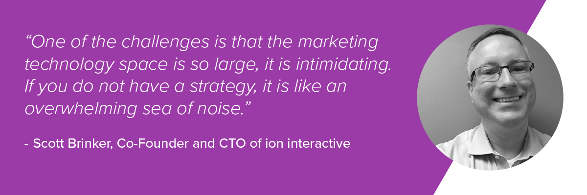 Quote from Scott Brinker highlighting the challenges of the marketing technology space