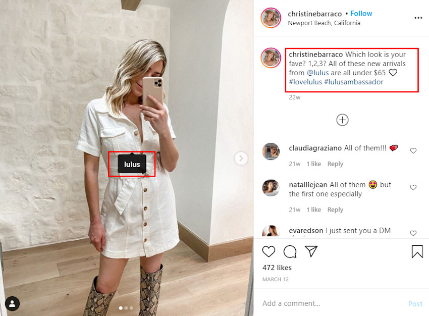 Instagram influencer encouraging followers to engage under the comment section