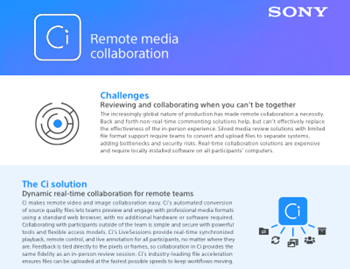 Sony-Sony Ci Media Cloud – Remote Media Collaboration