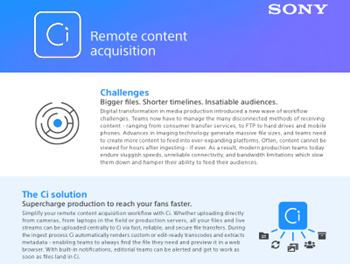 Sony-Sony Ci Media Cloud - Remote Content Acquisition