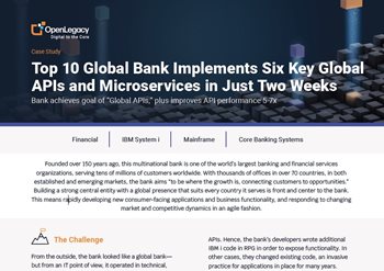 Top 10 Global Bank Implements Six Key Global APIs and Microservices