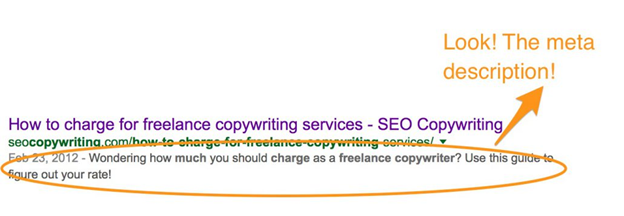 A google SERP listing with the meta description below that fits the necessary word count criteria