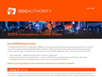 docauthority The GDPR Compliance Cheat Sheet