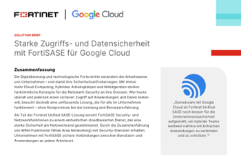Fortinet - Starke Zugriffs- und Datensicherheit mit FortiSASE für Google Cloud
