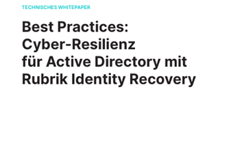 Rubrik - Cyber-Resilienz für Active Directory mit Rubrik Identity Recovery