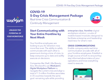 workjam COVID-19 5-Day Crisis Management Package