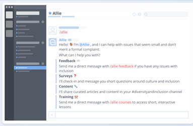 Screenshot from Allie diversity bot