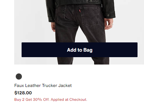 Screenshot of product imagery from Levi's website