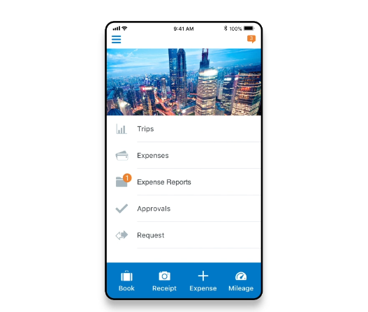 Mobile screenshot of Concur Travel app