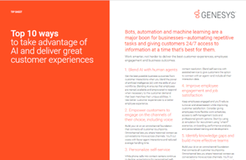 Top 10 Ways to Take Advantage of AI and Deliver Great Customer Experiences