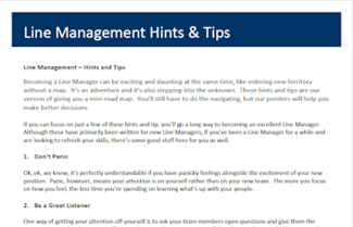 Line Management: Hints and Tips