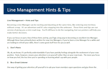 Line Management: Hints and Tips