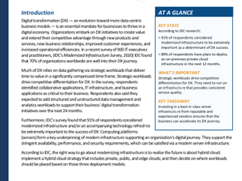 Dell Intel Delivering Transformational Outcomes with Modern Server Infrastructure