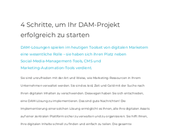 4 Schritte, um Ihr DAM-Projekt erfolgreich zu starten