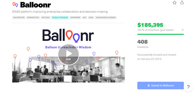 Screenshot of Balloonr SaaS platform