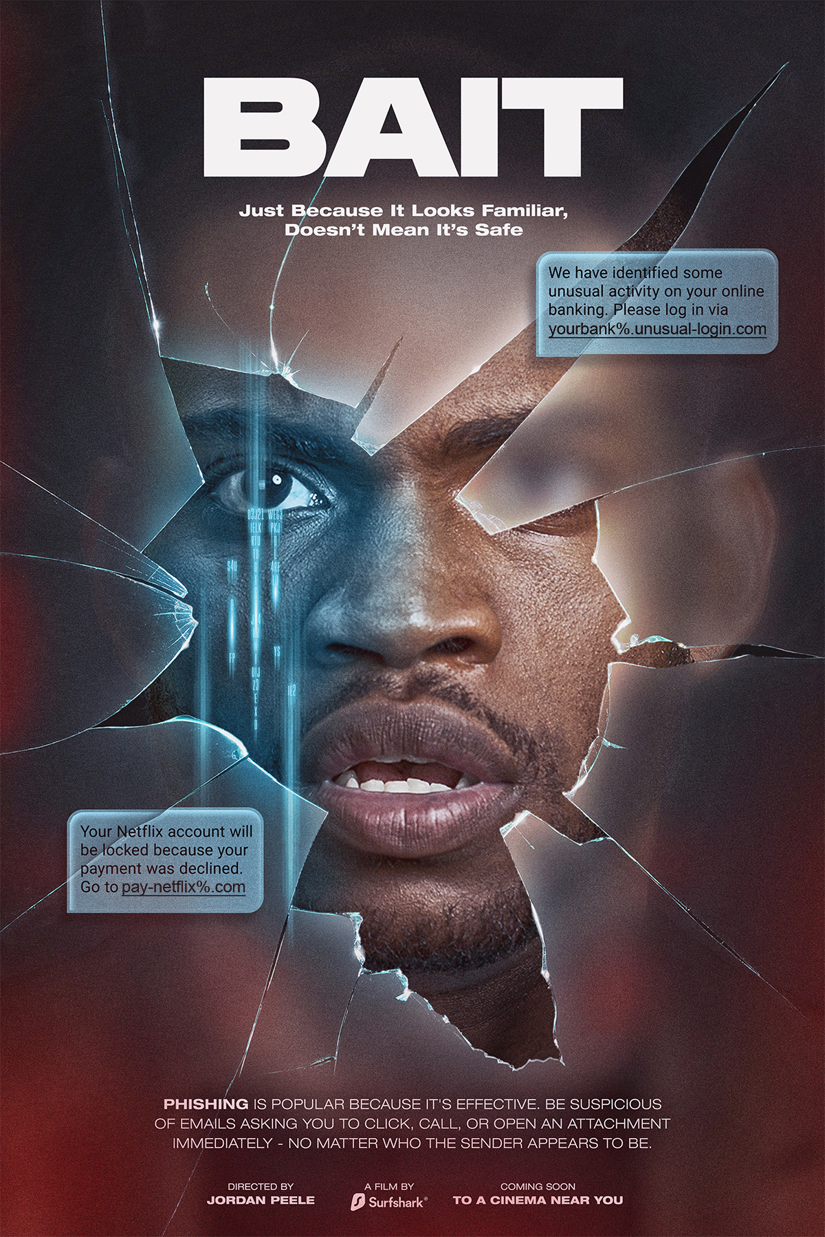 Jordan Peele's Get Out-inspired poster to talk about phishing attacks