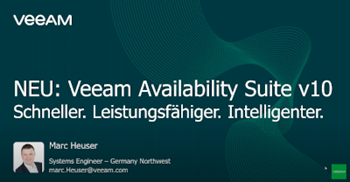 Veeam Availability Suite v10 Schneller. 
