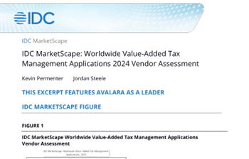 Avalara - Avalara named a Leader in VAT compliance solutions by IDC