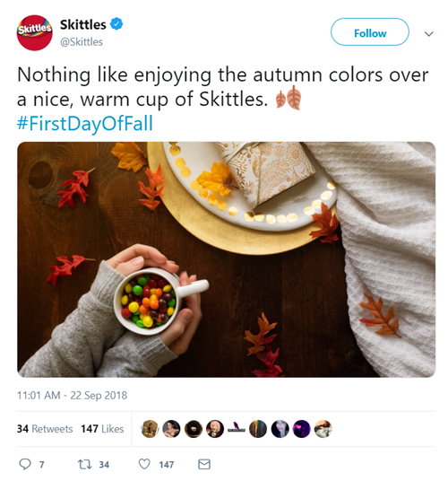 Warm cup of Skittles